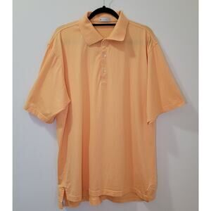 Peter Millar Men's Orange‎ Short Sleeve Polo Shirt Size Large